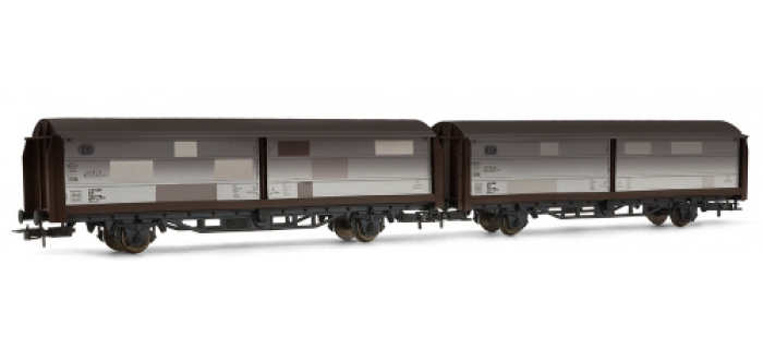 RIVAROSSI HR6081 coffret 2 wagons couverts portes coulissantes type Hbis299, patiné, DB TRAIN ELECTRIQUE