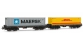 Rivarossi HR6085 Coffret 2 wagons pour container Sgmmns 738 (Maersk+DHL), DB*