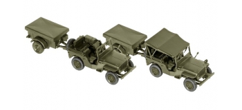 Véhicule pour MODELISME FERROVIAIRE ROCO R05045 - Jeep Willys + M 100 