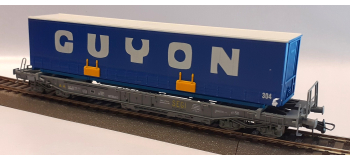 DEP-R46374 - Wagon porte container GUYON, SNCF - Roco