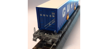 DEP-R46374 - Wagon porte container GUYON, SNCF - Roco