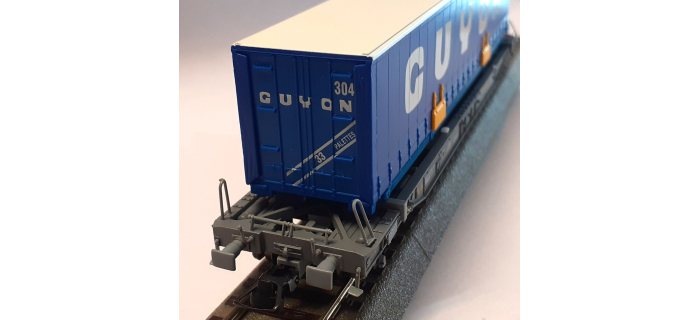 DEP-R46374 - Wagon porte container GUYON, SNCF - Roco