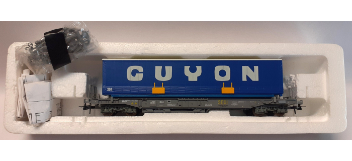 DEP-R46374 - Wagon porte container GUYON, SNCF - Roco