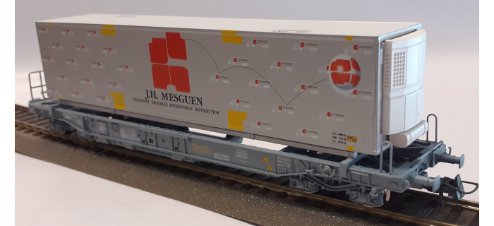 DEP-R47118 - Wagon porte container JH MESGUEN, SNCF - Roco