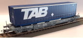 DEP-R47119 - Wagon porte container TAB, SNCF - Roco