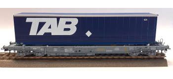 DEP-R47119 - Wagon porte container TAB, SNCF - Roco