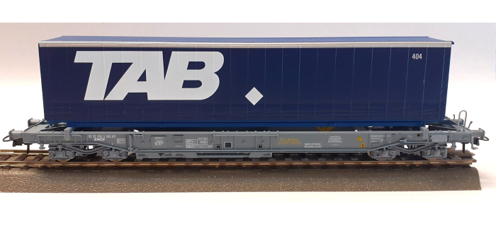 DEP-R47119 - Wagon porte container TAB, SNCF - Roco
