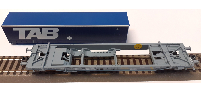 DEP-R47119 - Wagon porte container TAB, SNCF - Roco