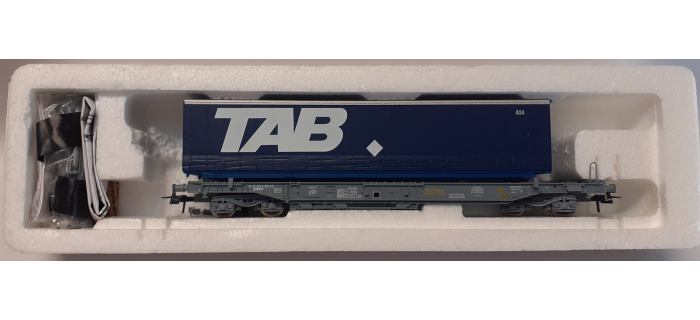 DEP-R47119 - Wagon porte container TAB, SNCF - Roco