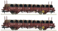 R6600119 - Set de 2 wagons à ranchers pivotants SNCF, chargés de tubes - Roco