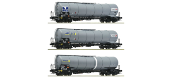 R6600091 - Set de 3 wagons citernes, MILLET - Roco