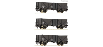 R6600141 - Set de 3 wagons tombereau, SNCF - Roco
