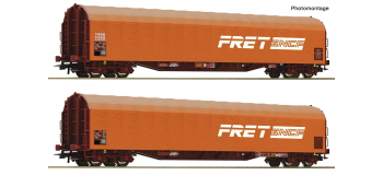 R6600161 - Set de 2 wagons à bache coulissante, SNCF - Roco
