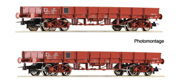 R6600224 - Set de 2 wagons plats, SNCF - Roco