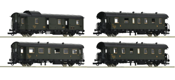 R6200055 - Set de 4 voitures voyageurs boite à tonnerre, SNCF - Roco