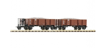 Modelisme ferroviaire : ROCO R 34589 - Coffret de 2 wagons Tombereau avec chargement de ballast DR