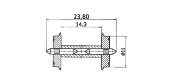 Roco 40193 Essieux avec roues de 11 mm isolées