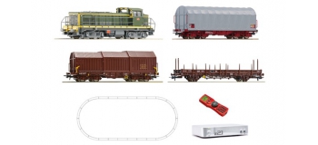 Modélisme ferroviaire : ROCO R51267 - Coffret de départ digital : locomotive diesel BB63000 et wagon de marchandises, SNCF
