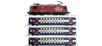 Modélisme ferroviaire : ROCO R61444 - Coffret train locomotive électrique Re 420 des CFF avec un train de banlieue 