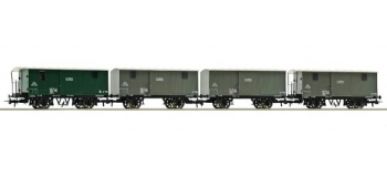 Train électrique : ROCO R67101 - Set 4 wagons couvert KBAY