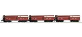 Train électrique : ROCO R67094 - Set 3 wagons trémie PKP 6