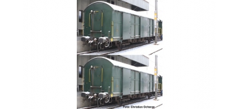 Modélisme ferroviaire : ROCO R67180 - Set de 2 Wagons couverts postaux Z2 vert, CFF