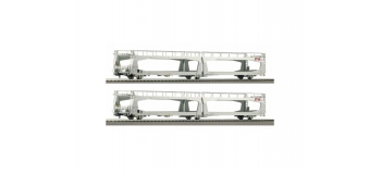 Modélisme ferroviaire : ROCO R67284.1 - Lot de 2 wagons porte Auto STVA. 