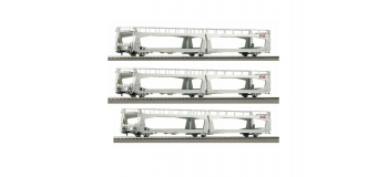 Modélisme ferroviaire : ROCO R67284.2 - lot de 3 wagons porte Auto STVA. 