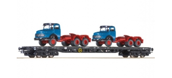 Modélisme ferroviaire : ROCO R67304 - Wagon avec chargement de camions DB