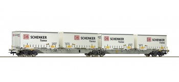 Modélisme ferroviaire : ROCO R76916 - Wagon double porte-conteneurs de la AAE 