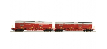 Train électrique : ROCO R76927 - Coffret de 2 wagons porte-conteneurs Double ÖBB