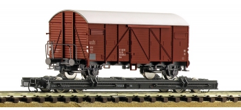 Train électrique : ROCO R34598 - Set wagons chassis + wagon couvert DR