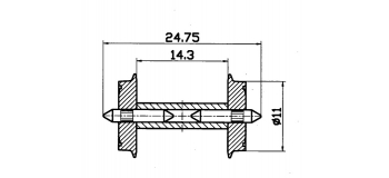 Essieux NEM, 11 mm à demi-axes isolés