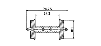 Essieux RP-25, 11 mm, à demi-axes isolés