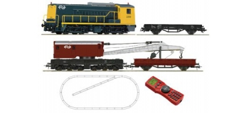 Modélisme ferroviaire : ROCO R41366 - Coffret numérique débutant : locomotive diesel série 2200 des NS avec un wagon grue 
