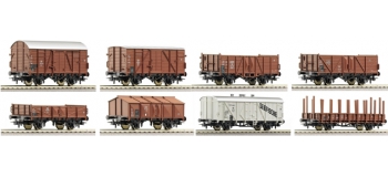 Coffret de 8 wagons à marchandises