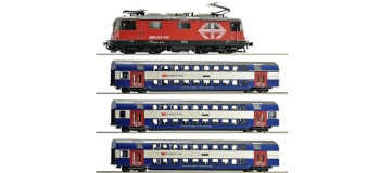 Modélisme ferroviaire : ROCO R61442 - Coffret train Locomotive électrique RE 420 des CFF avec un train de banlieue 