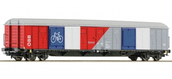 Train électrique :  ROCO R66905 - Wagon couvert porte-vélos OBB