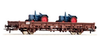 Train électrique : ROCO R67027 - Wagon plat tracteurs Ns 