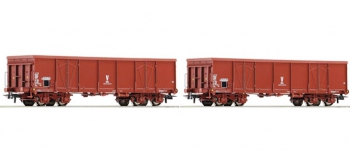 Modèlisme ferroviaire : ROCO R67049 - Set de deux wagons Tombereaux Uas SNCF 
