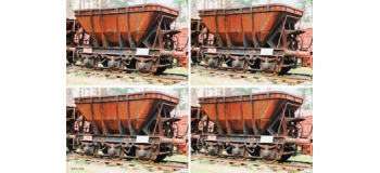 Train électrique : ROCO R67070 - Coffret 4 pièces : wagons minéraliers MAS 4 des SJ 