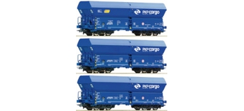 Train électrique : ROCO R67095 - Set 3 wagons tremie PKP 