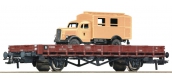 Train électrique : ROCO R67261 - Wagon plat + camion OBB