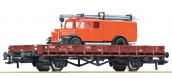 Train électrique : ROCO R67268 - Wagon plat + camion OBB 