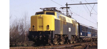 Train électrique : Locomotive électrique 1219 des Chemins de fer de l’État néerlandais, en coloris gris/jaune.