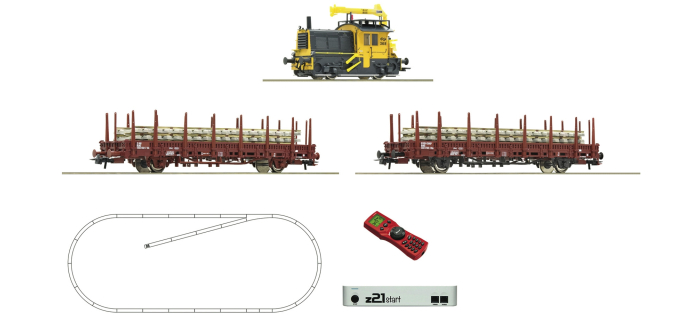 Roco 51333 Coffret de départ digital Z21 : Locomotive diesel sonorisée «Sik», train de travaux NS
