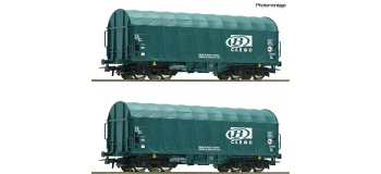 Modelisme ferroviaire : ROCO R 76071 - Coffret de 2 pièces : Wagons à bâche coulissante, 