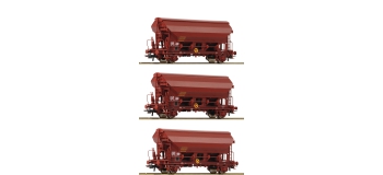 Modelisme ferroviaire :  ROCO R 76178 - Coffret de 3 pièces: Wagons à toit pivotant, SNCF