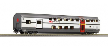 Modélisme ferroviaire : ROCO R64853 - Voiture 2 niveaux 1cl fourgon SBB 