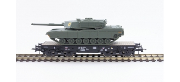 Modélisme ferroviaire : ROCO R67471 - Wagon plat avec char M1 ABRAMS DB 